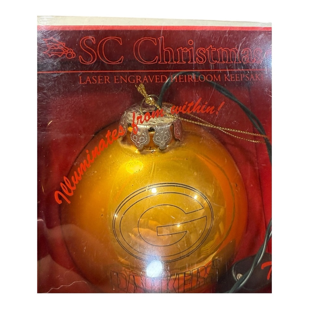 Green Bay Packers Light-Up Christmas Ornament SC Laser Engraved NFL Licensed - Picture 3 of 12